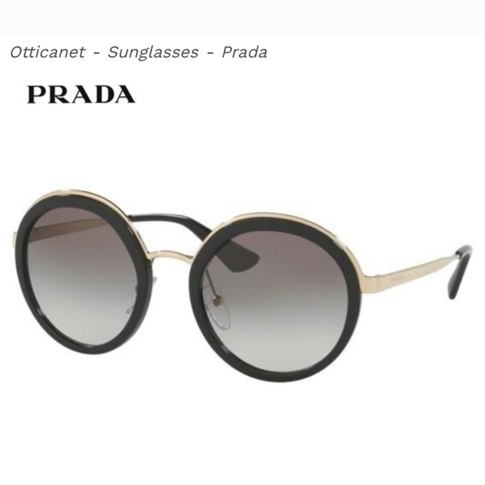 Prada Black and Gold Oversized Sunglasses
